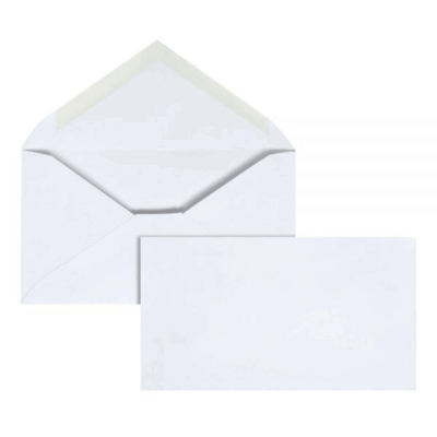 Envelopes, 3-5/8" x 6-1/2", Gummed Seal, White, Box Of 500