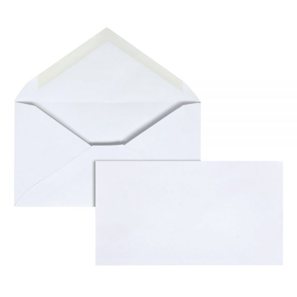 Envelopes, 3-5/8" x 6-1/2", Gummed Seal, White, Box Of 500