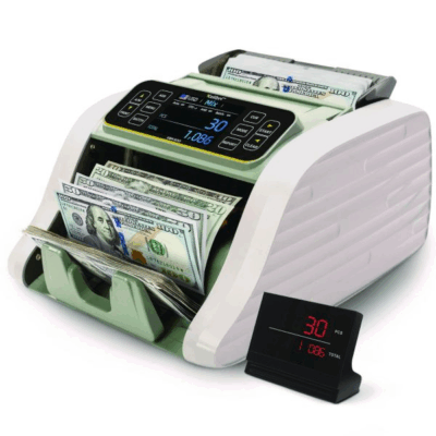 Kolibri KBR-500 Mixed Denomination Bill Counter, 1,200 bills/min, 9.2" x 14.3" x 13", Light Gray/Black